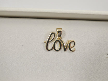 Women's 14k Real Solid Yellow Gold Love World Charm