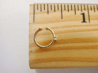 14k Real Solid Yellow Gold Cartilage Nose Ring Body Ring Piercing