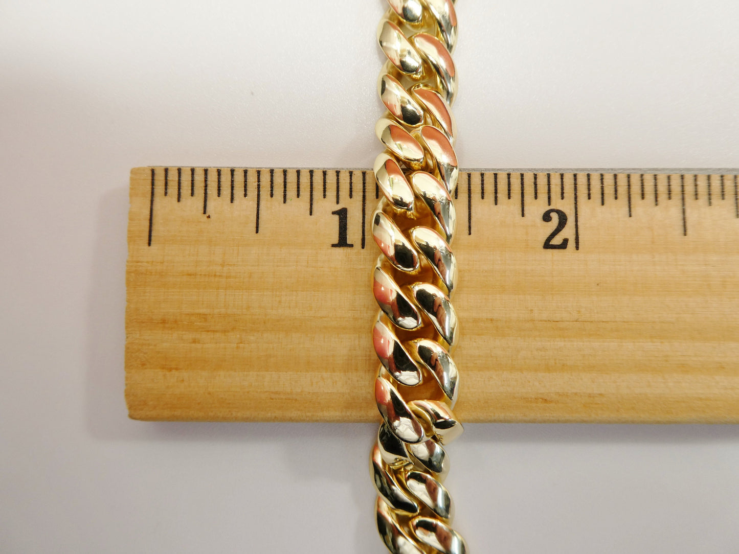 10MM real solid 925 sterling silver yellow gold color Monaco bracelet