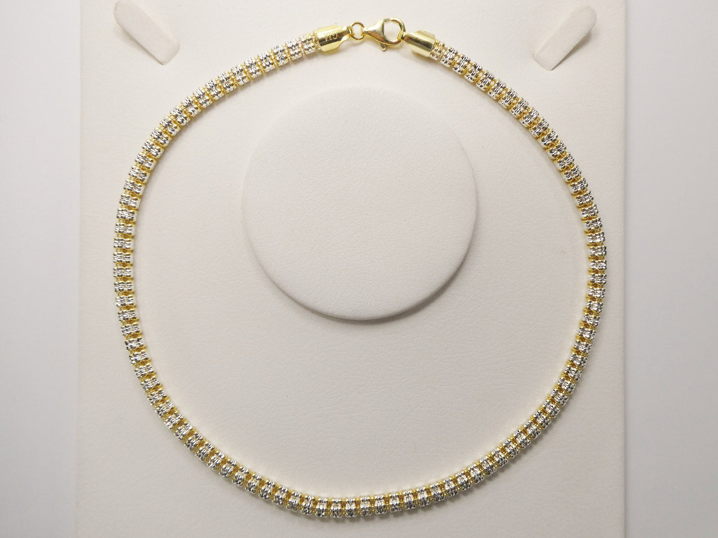 real 925 sterling silver 5 line diamond cut ice link chain necklace