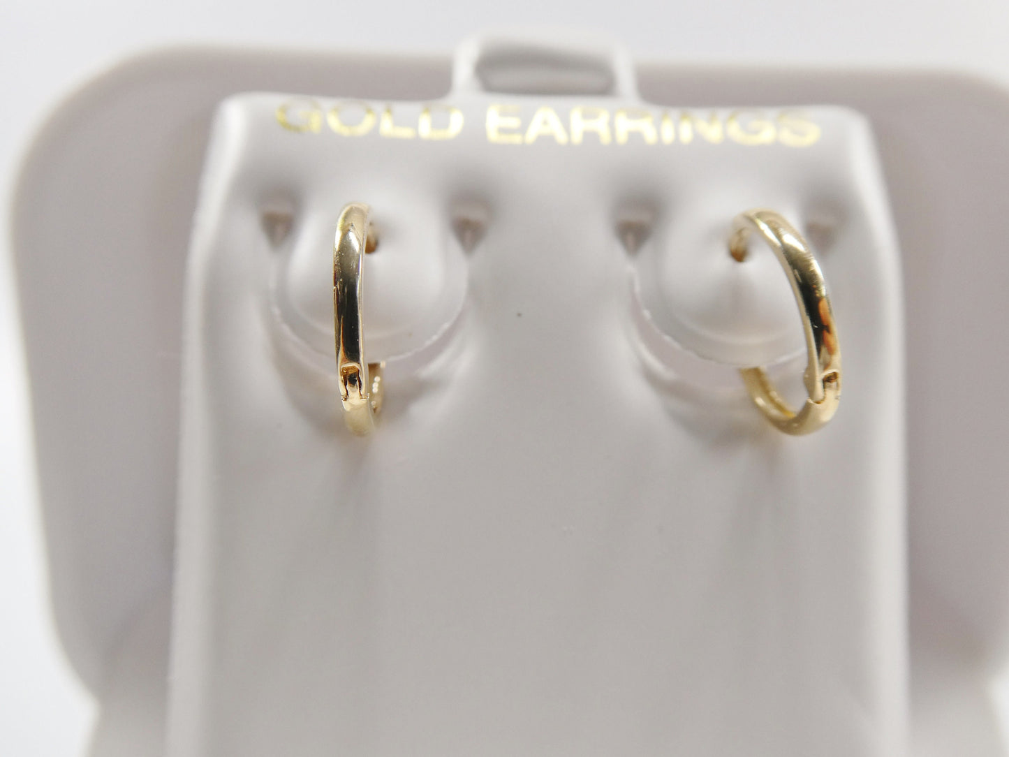 real 10k solid yellow gold tiny simple 9mm 11mm hoop huggie earrings