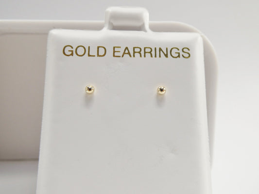 real 10k solid yellow gold ball earrings push post