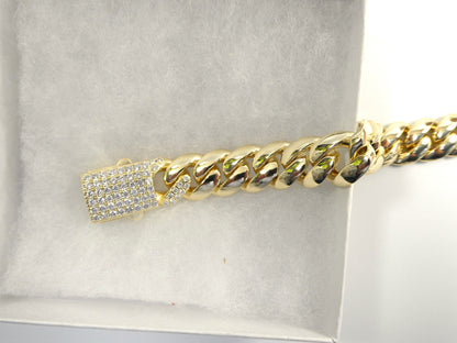 14 mm 18k Gold Filled Monaco Link Bracelet
