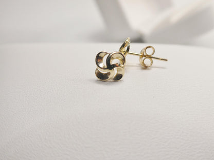 Real 10k Solid Yellow Gold Flower Push Post Earrings