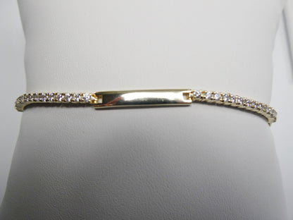 925 Sterling Silver 5 Inch Plus Baby ID Bracelet Extension Yellow Gold Color