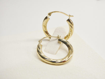 10k Real Solid Yellow Gold 18MM Classic Design Hoop Earrings
