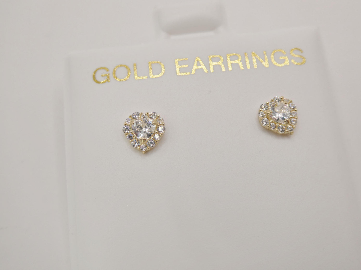 10k real solid yellow gold heart push back earrings