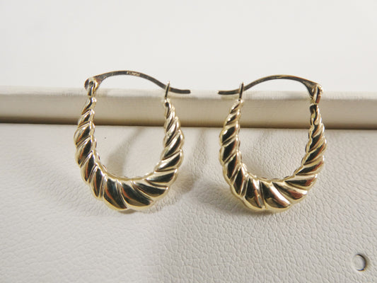10k real solid yellow gold small classic baby hoop earring