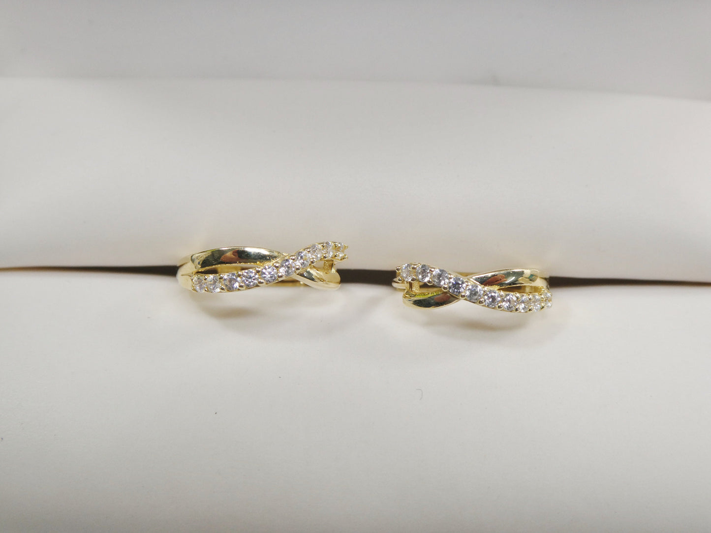 real 10k solid yellow gold xo style huggie hoop earrings