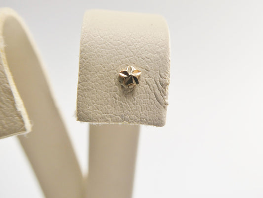 14k real solid yellow gold star nose stud ring