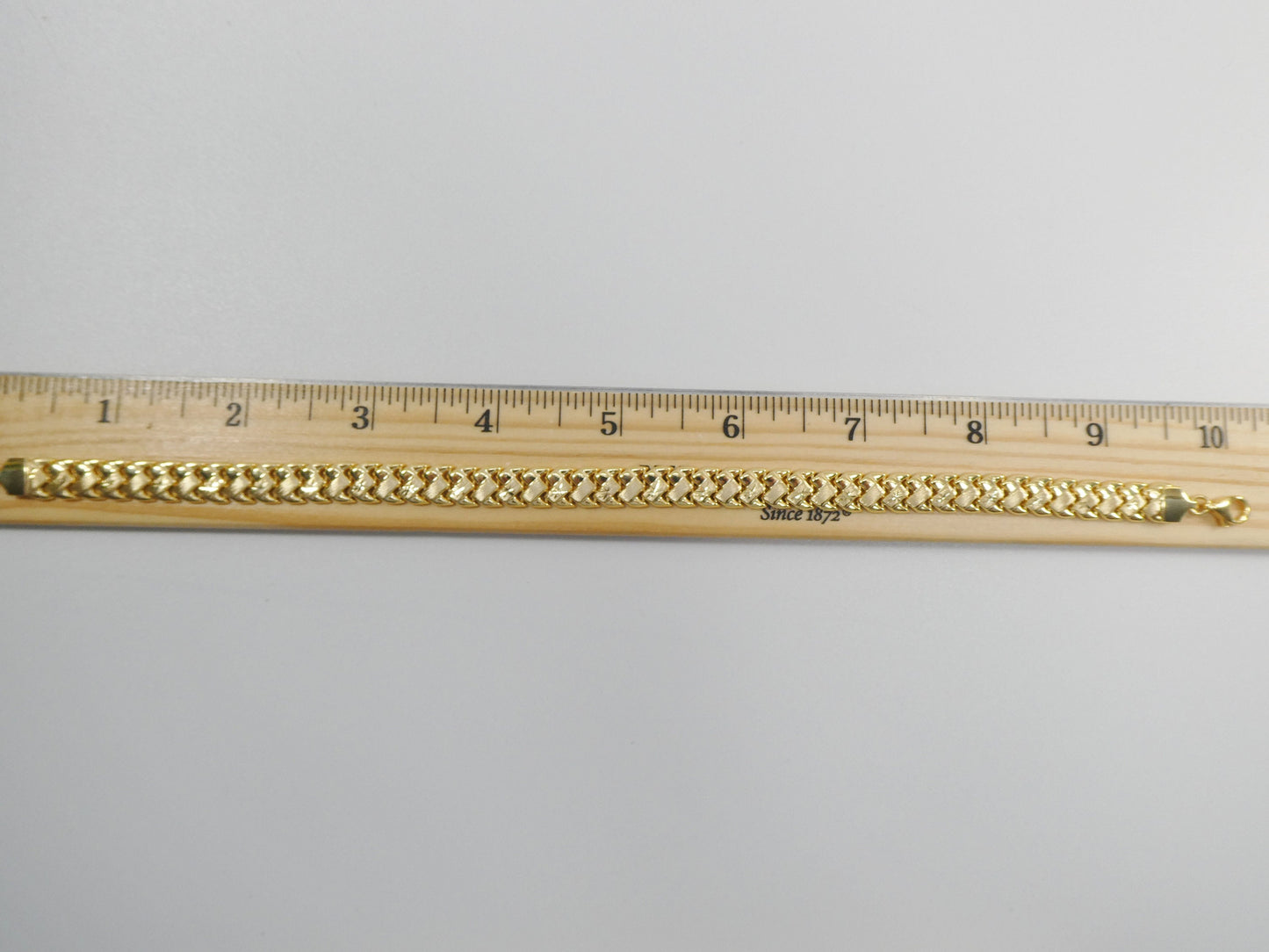 10 inch real 925 sterling silver basket anklet bracelet 14K yellow & white gold finish