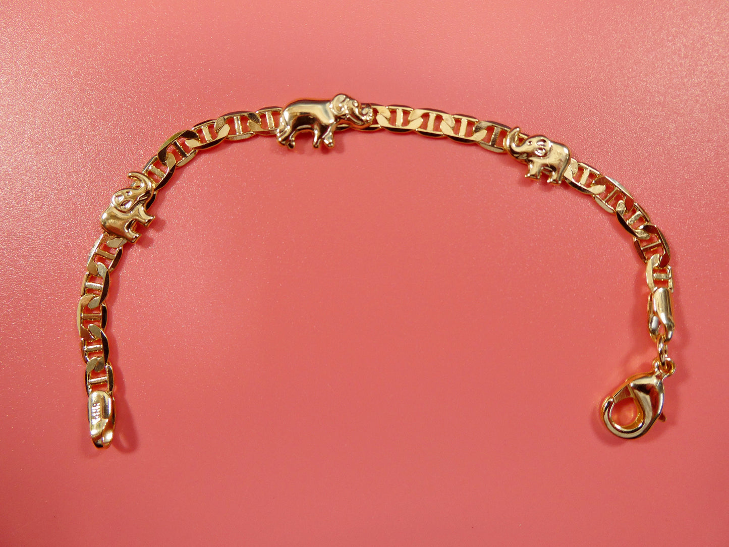 5.5 inch 18k gold filled mariner chain style elephant baby bracelet