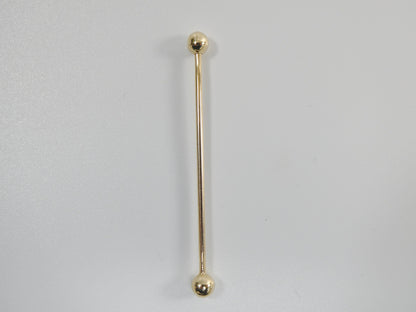 14k Real Solid Yellow Gold Extra Long Straight Barbell Tongue Belly Button Ring Piercing