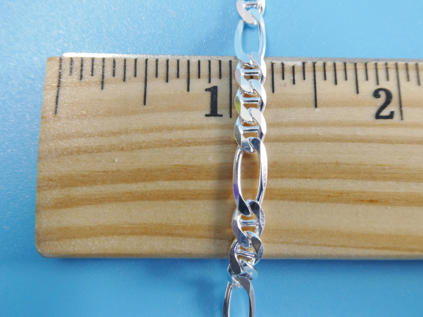Sterling Silver Italian Figaro Chain - 4.6mm Solid Mariner Link