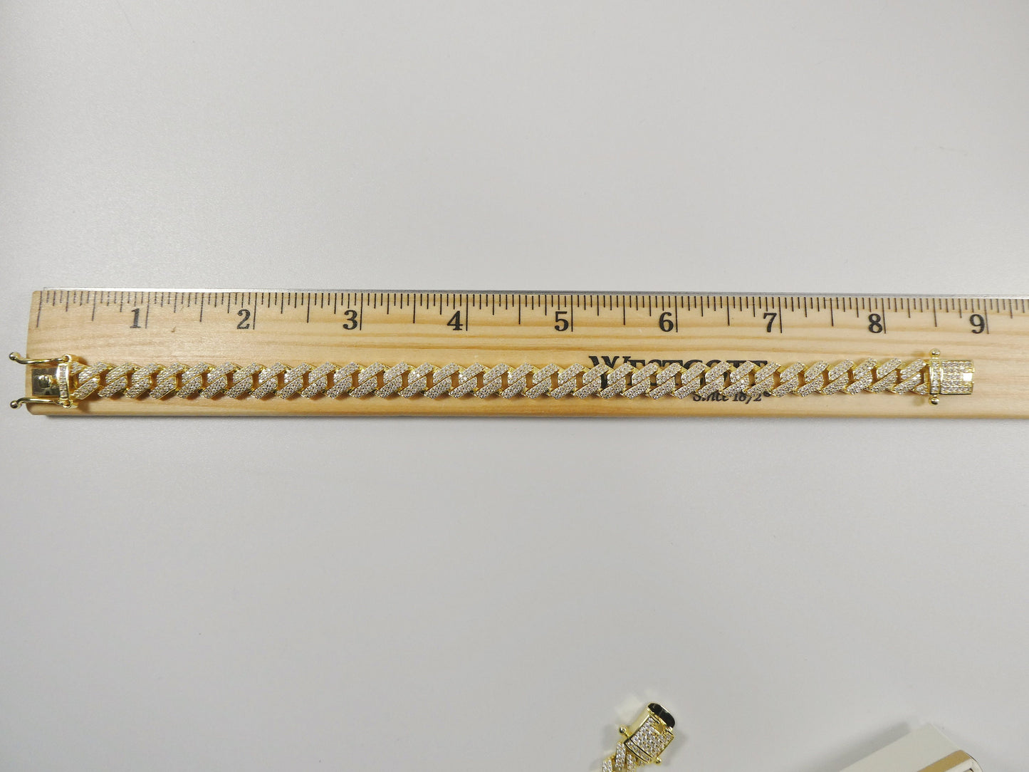 9mm 18k yellow gold filled Monaco bracelet box lock clasp