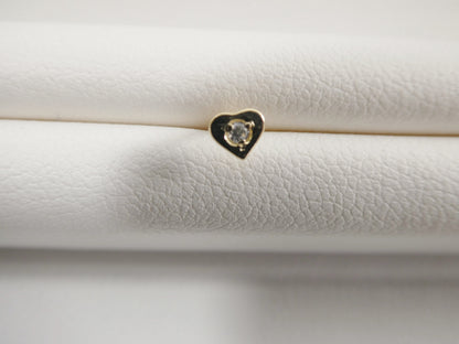 14k Real Solid Yellow Gold Heart Nose Ring