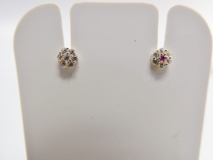 14k Real Solid Yellow Gold Flower Shape Nose Stud Ring