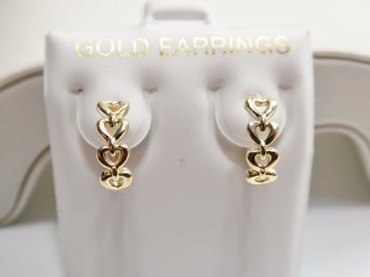 Real 10k Solid Yellow Gold Designer Earrings