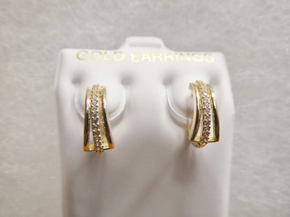 Real 10k Solid Yellow Gold Designer Earrings