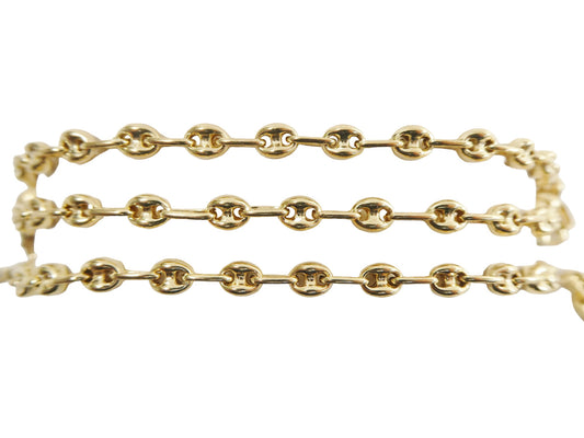 Real 925 sterling silver puff mariner bracelet / anklet