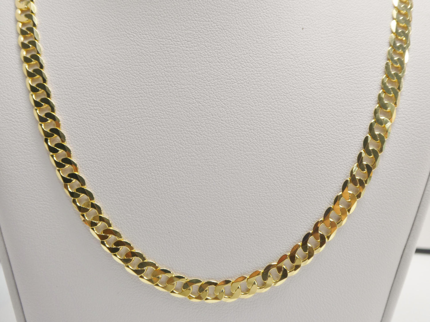 real 925 sterling silver 6MM Italian solid chain yellow gold finish lobster lock clasp