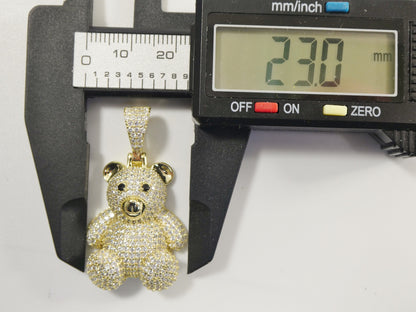 Real 925 Sterling Silver Medium Size Teddy Rear Charm Pendent