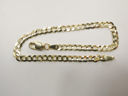 14k Solid Real Curb 7 Inch Bracelet