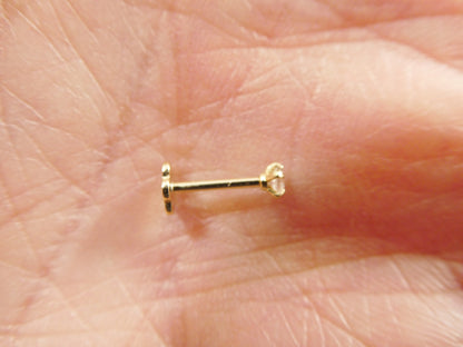 2MM 14k Real Solid Yellow Gold Cartilage Flat Screw Back Piercing