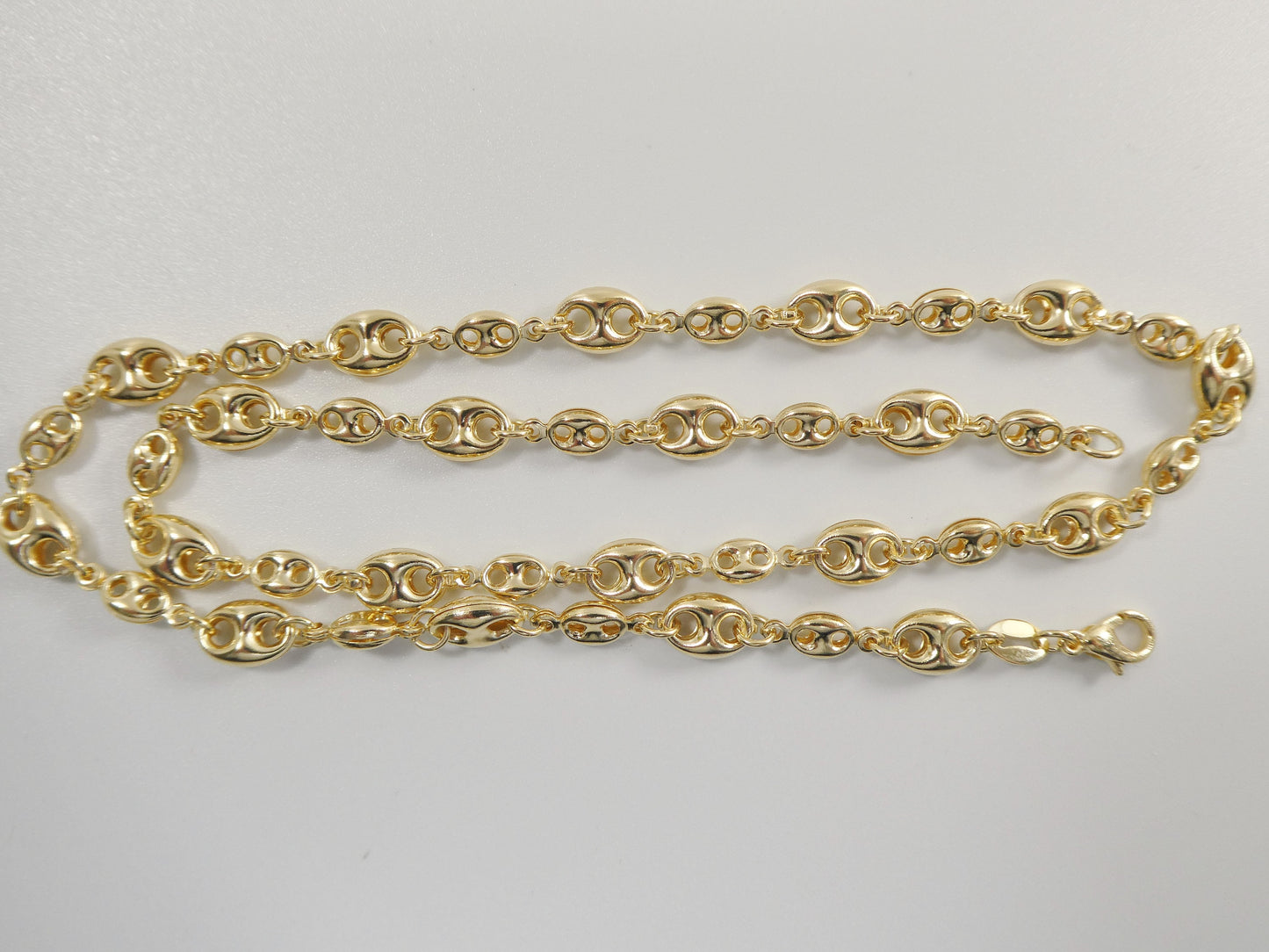 14k gold filled yellow gold puffed mariner necklace