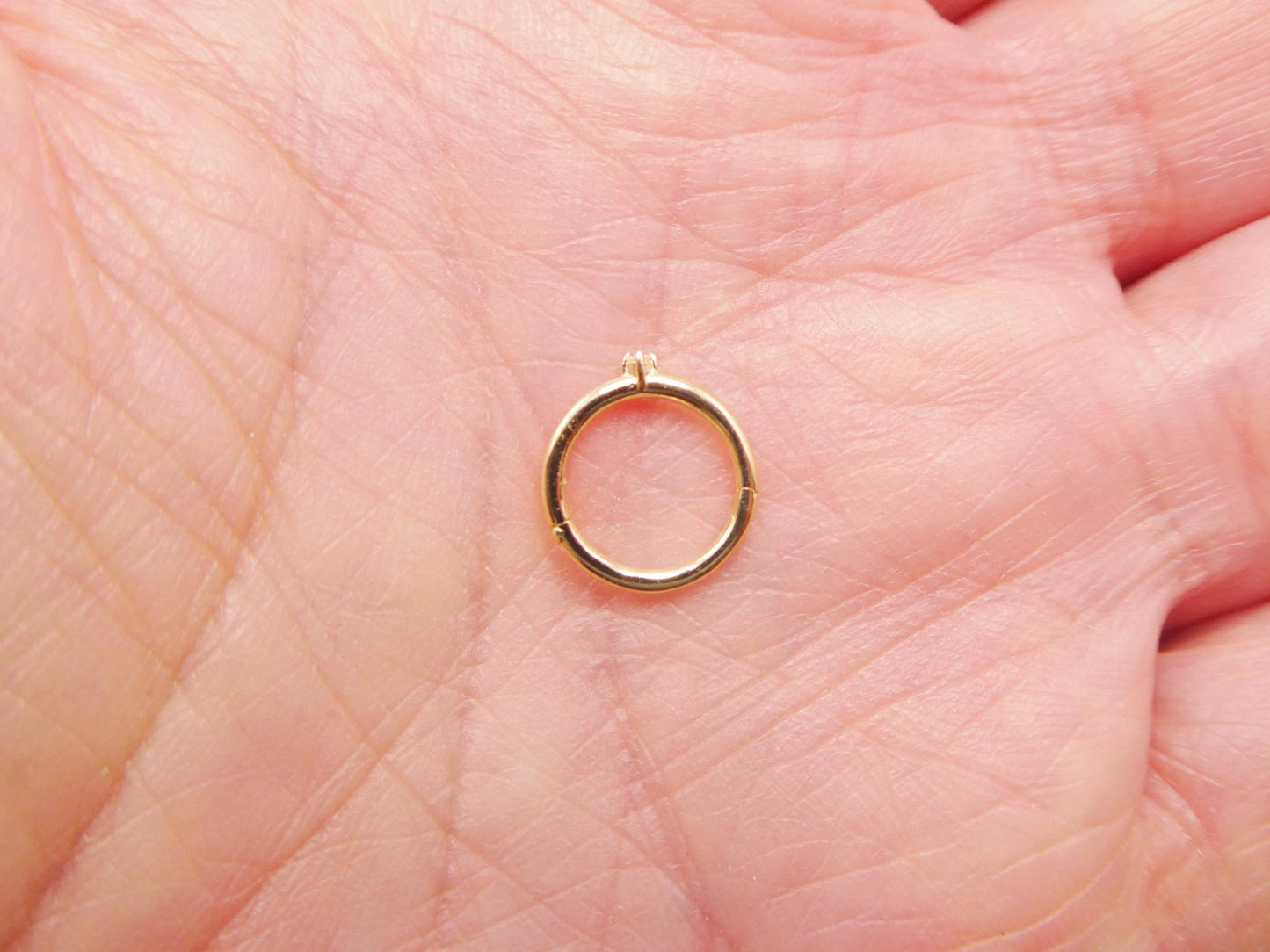 14k real solid yellow gold real diamond seamless clicker cartilage hoop
