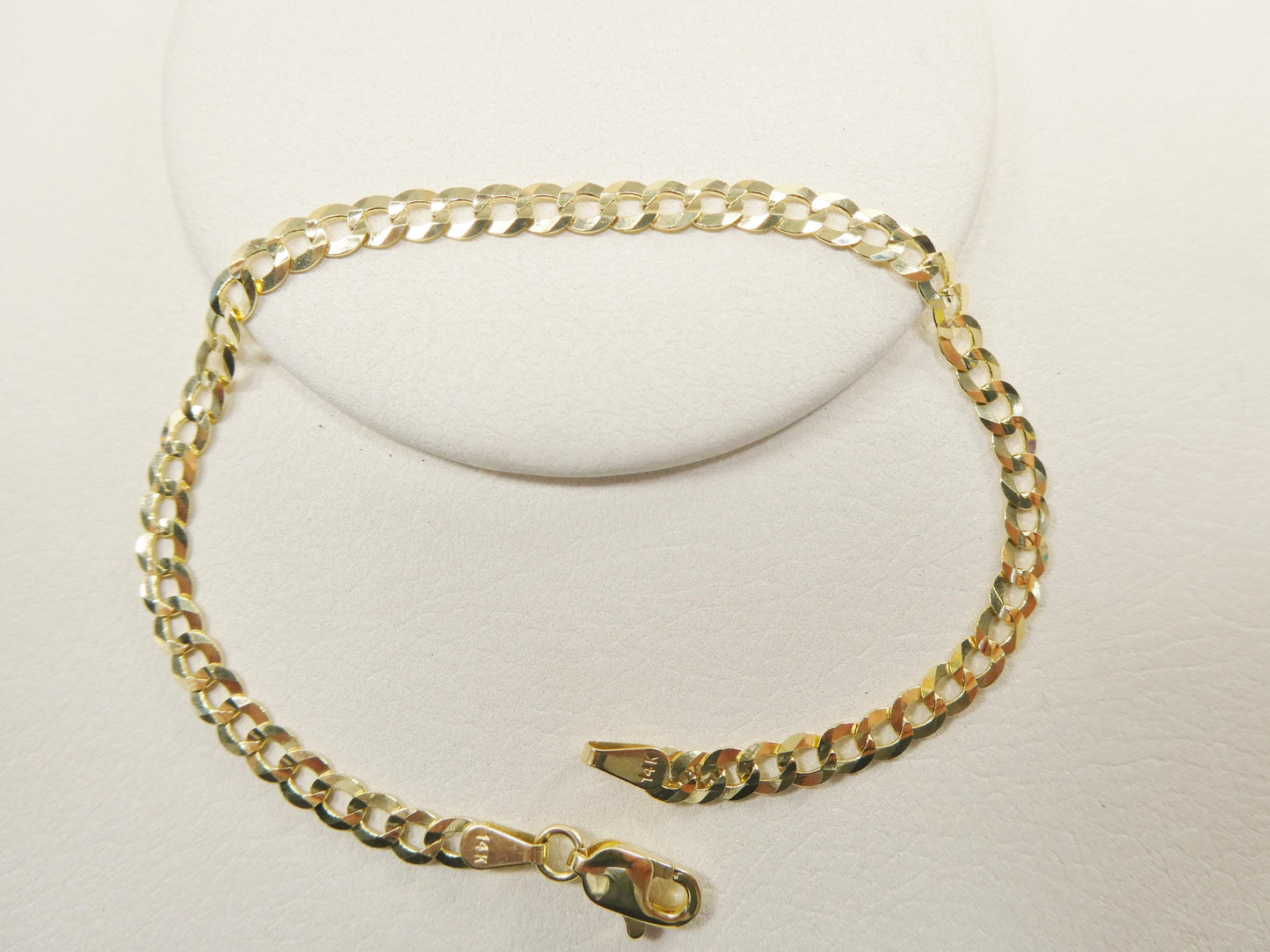 14k solid real curb 7 inch bracelet