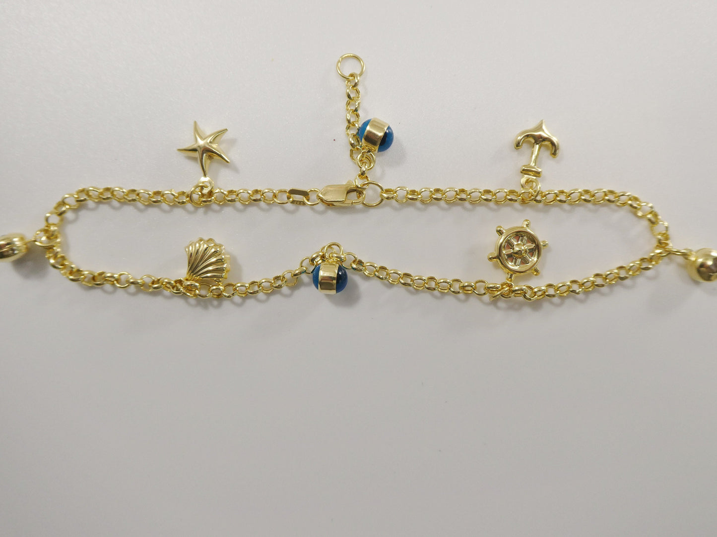 real 14k solid yellow gold 9 inch anklet bracelet