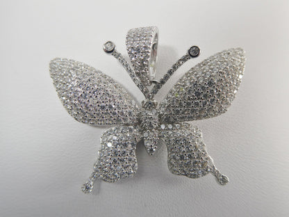 Real Solid 925 Sterling Silver Large Butterfly Pendent