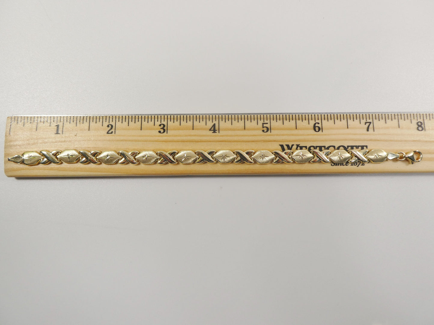 real 10k solid yellow gold xoxo hugs and kisses 7 inch and 8 inch stampato bracelet