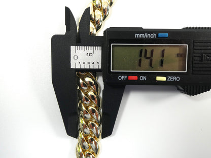 14 mm 18k Gold Filled Monaco Link Bracelet