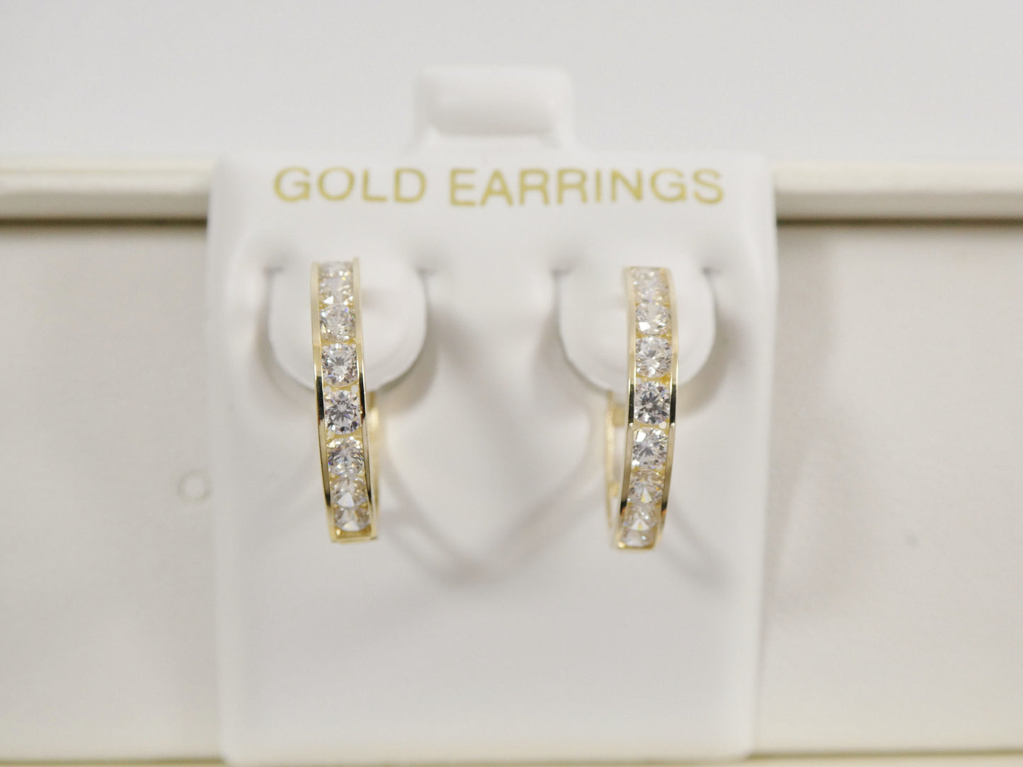 real 10k solid yellow gold large hoop huggie earrings