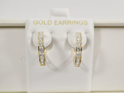 Real 10k Solid Yellow Gold Large Hoop Huggie Earrings