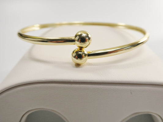 real 925 sterling silver bangle bracelet 14k yellow gold color finish