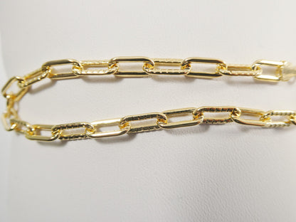 7.5 / 10 Inch 14k Gold Filled Paper Clip Chain Ladies Bracelet