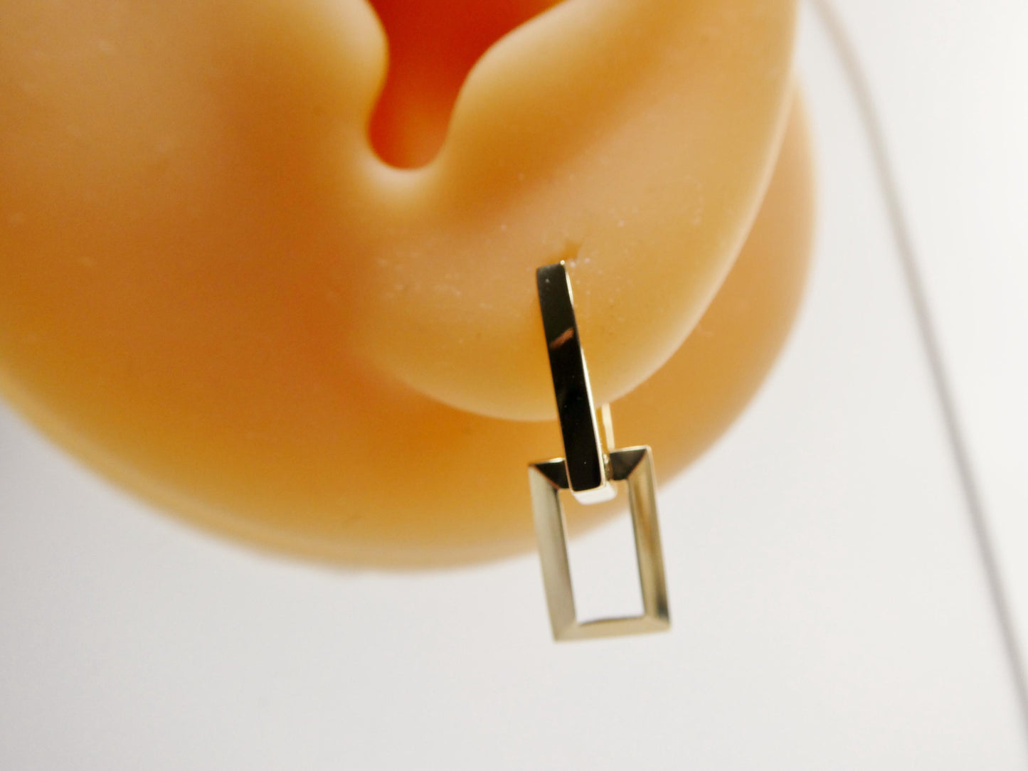 real 10k solid yellow gold designer hoop huggie earrings