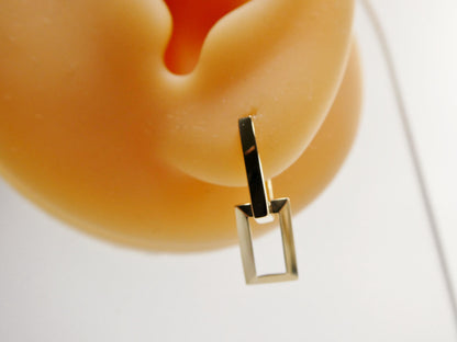 Real 10k Solid Yellow Gold Designer Hoop Huggie Earrings