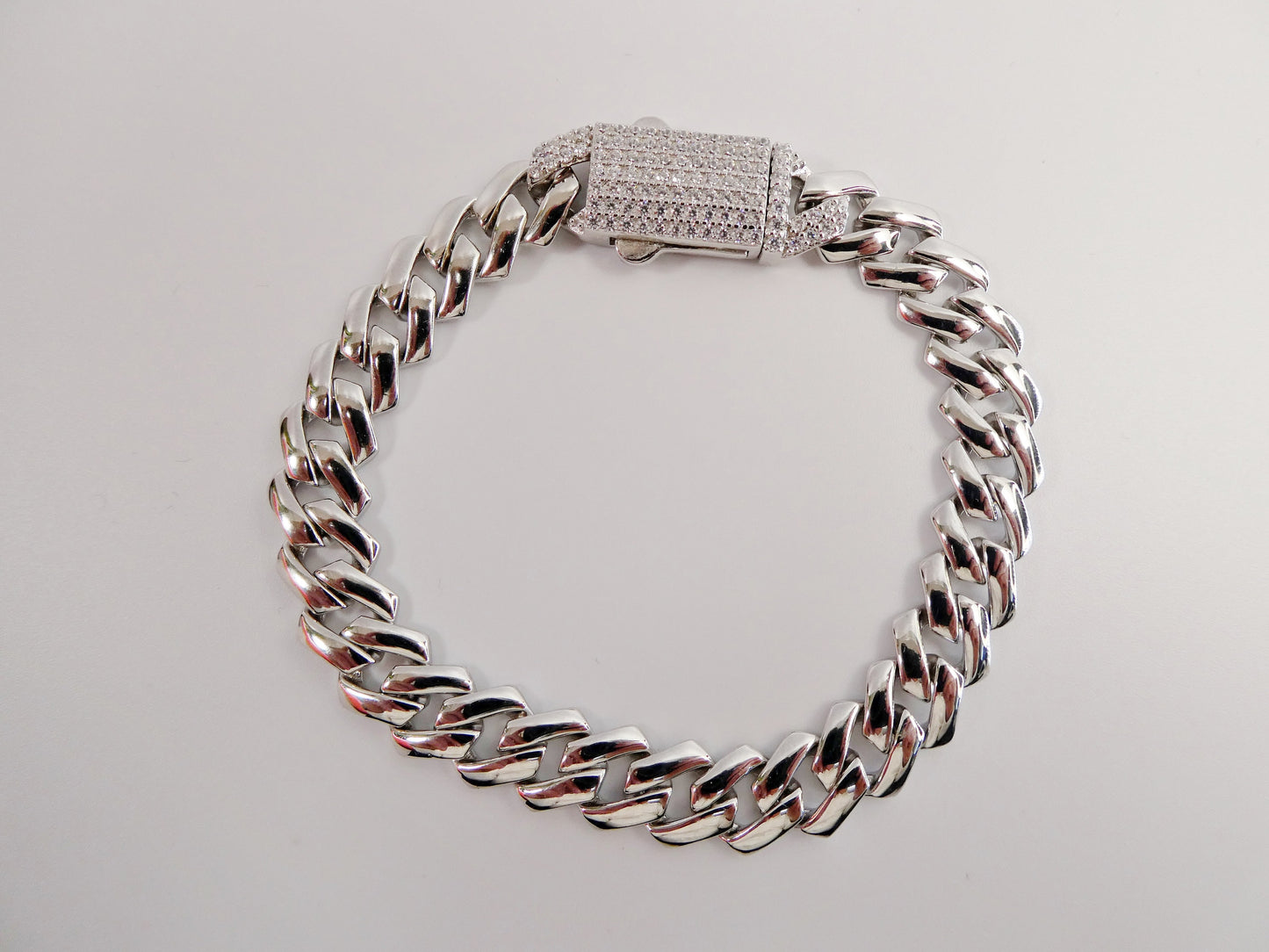 Sterling Silver Monaco Bracelet: 14k White Gold Tone, 7 inch