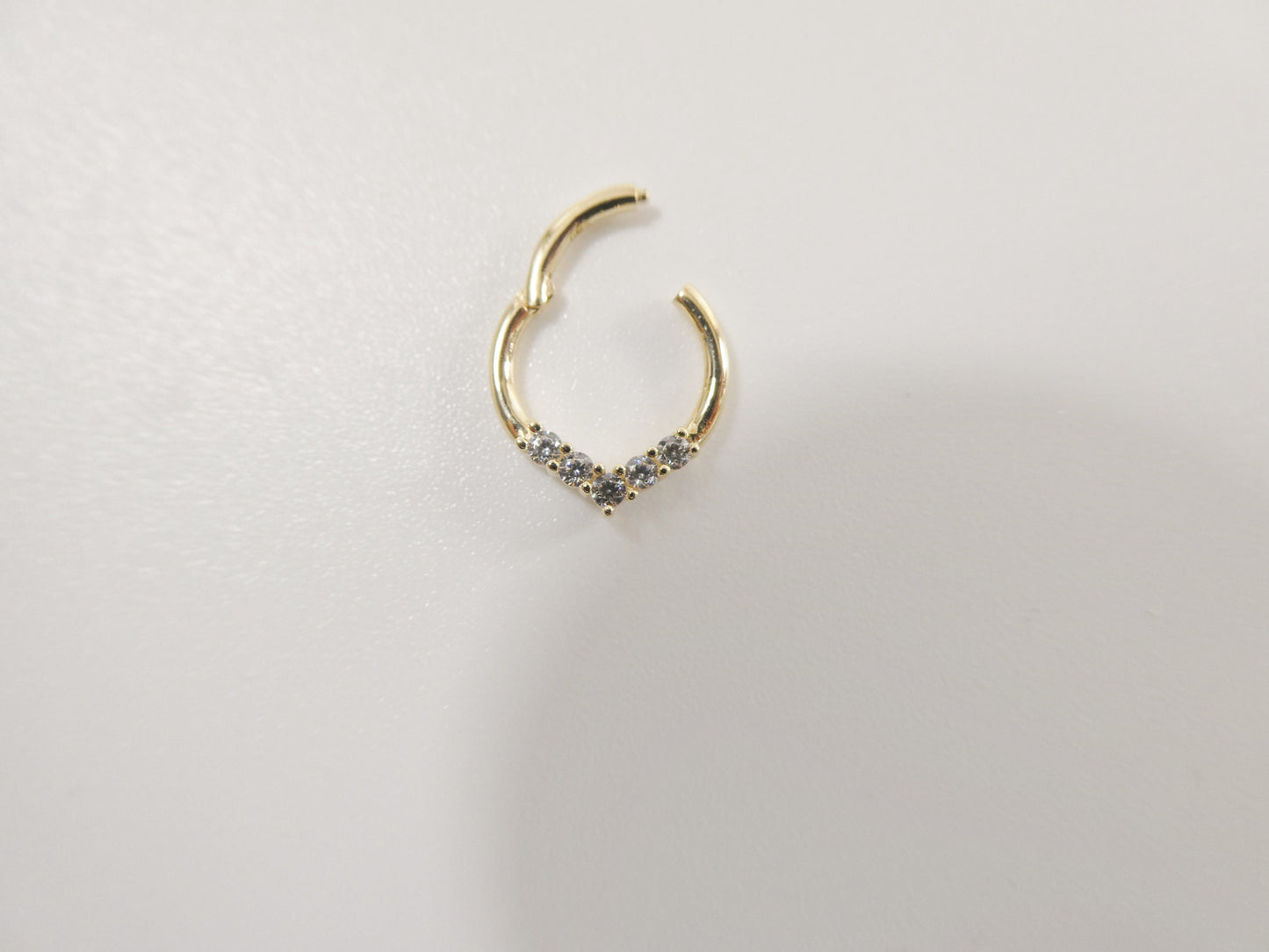 14k real solid yellow gold cartilage daith septum body ring piercing