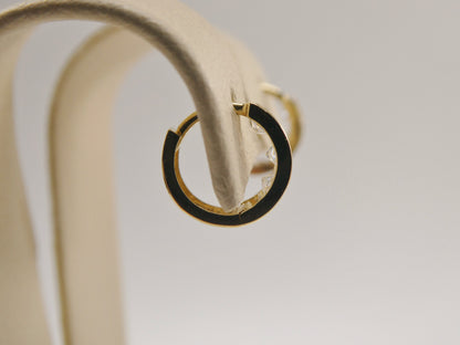 Real 10k Solid Yellow Gold Small 9mm Hoop Huggie Earrings
