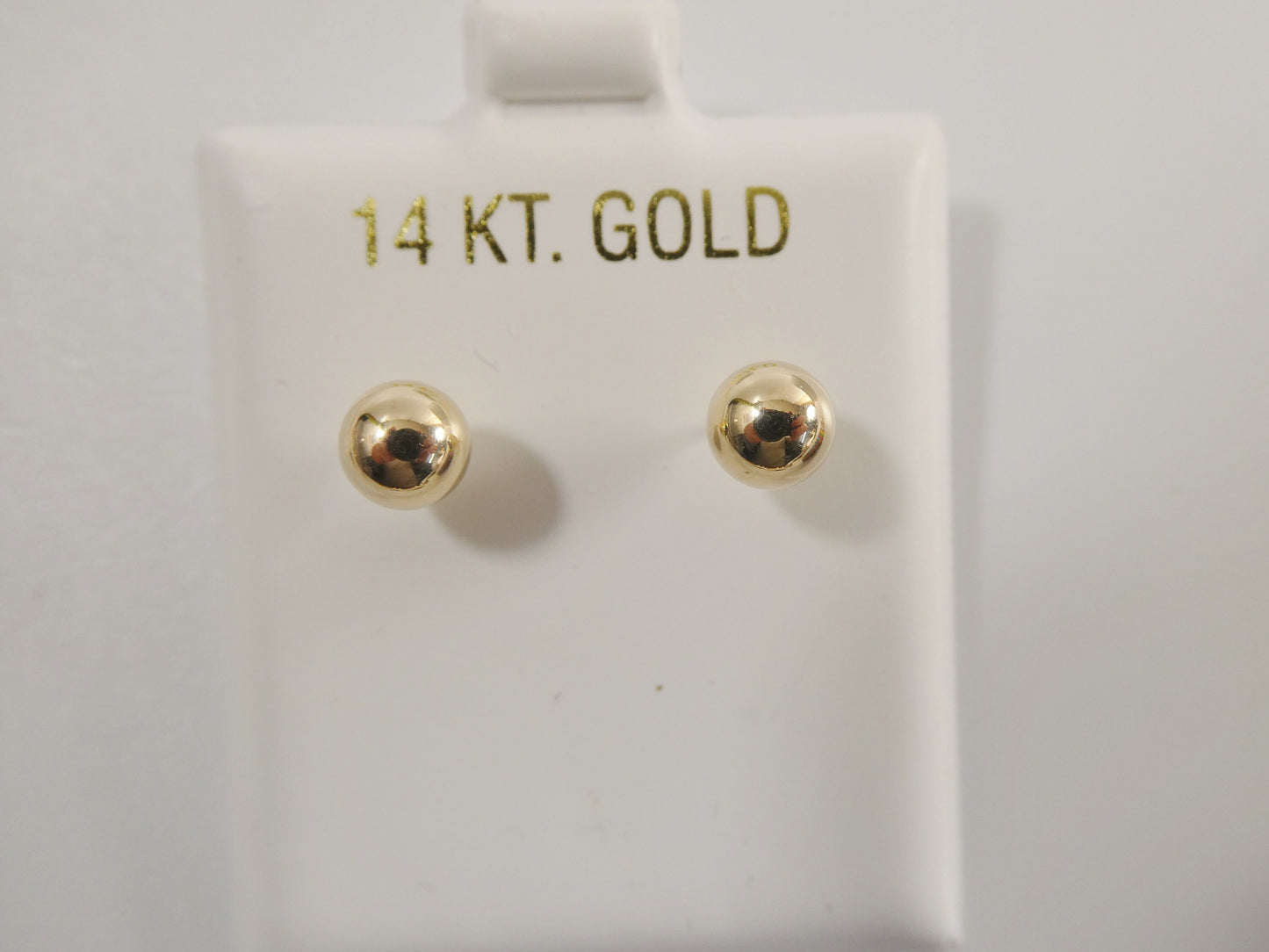 14k solid yellow gold high polish screw post ball earrings