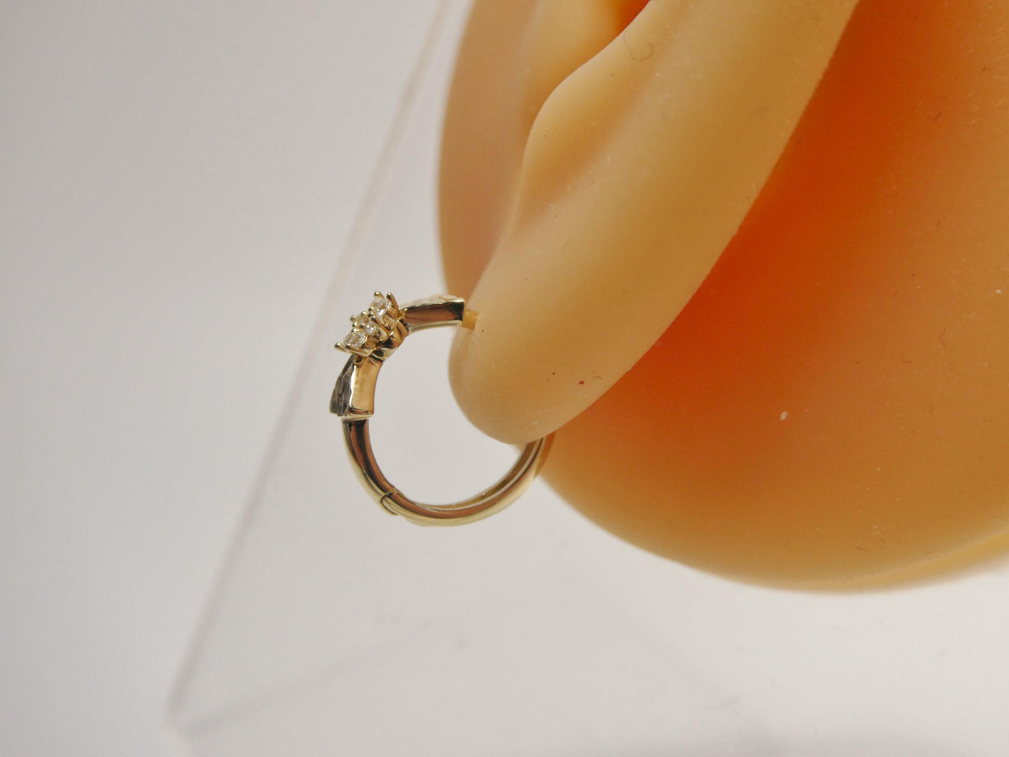 real 10k solid yellow gold designer bow flower hoop huggie earrings