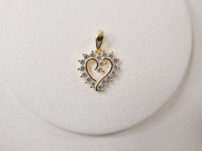 10k Real Solid Yellow Gold 16 Inch Chain & Heart Pendent Set