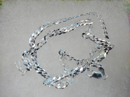Real 925 Sterling Silver 4MM Italian Solid Chain Lobster Lock Clasp