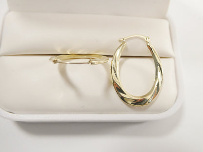 10k Real Solid Yellow Gold Classic Design Hoop Earrings