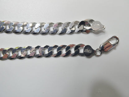 Real 925 Sterling Silver Solid Bracelet 8.5 inch